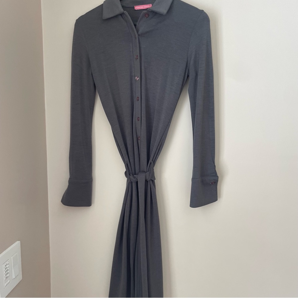 Francesca Ferrante Italy Gray Wool Blend Jersey Dress